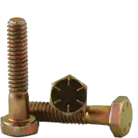 Hot Deal 5/8"-18 x 1 1/4" Hex Cap Screws, Grade 8, Zinc-Yellow Cr+6 Bake, Full Thread, Fine (UNF), Import, Qty 25