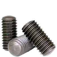While Supplies Last 8-32 x 3/16" Socket Set Screws, Oval Point, Thermal Black Oxide, Coarse (UNC), Alloy Steel, Qty 100