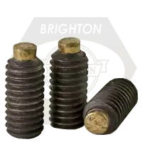 Seasonal Sale 4-40 x 3/8" Socket Set Screws, Brass-Tip, Plain Finish, Coarse (UNC), Alloy Steel, Qty 100