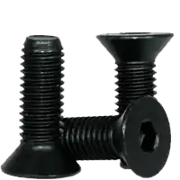 Latest M10-1.50 x 60 mm Flat Head Socket Cap Screws, Metric Class 12.9, Thermal Black Oxide, Partial Thread, Coarse (UNC), Alloy Steel, DIN 7991, Qty 100