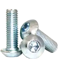 Premium 10-24 x 5/8" Button Head Socket Cap Screws, Zinc-Bake Cr+3, Full Thread, Coarse (UNC), Alloy Steel, Qty 100