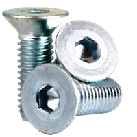 Same Day Shipping M4-0.70 x 6 mm Flat Head Socket Cap Screws, Metric Class 12.9, Zinc-Bake Cr+3, Full Thread, Coarse (UNC), Alloy Steel, DIN 7991, Qty 100