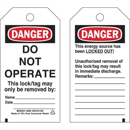 Limited Offer Brady 66050 Lockout Tags B-851 5 3/4Inh X 3Inw (25 EA)