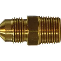 AMC 04088-060806 Adapter with Tap, 3/8 in SAE 45 deg Male Flared x 1/2 in Male NPTF x 3/8 in, Brass Limited Time