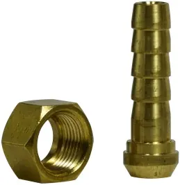 Certified Midland Metal 28853 Barbed Adapters, BSPT/BSPP Fittings, 08-08 Brass Hose Barb x Fem Bspp Swivel, Brass Fittings