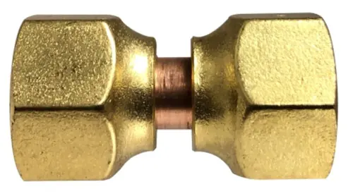 Must Have AMC 704075-0806 Reducing Swivel Coupling, 1/2 in 45 deg Female Flared x 3/8 in 45 deg Female Flared, Brass