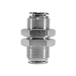 Mega Sale Midland Metal 20127NIC Bulkhead Union with Nickel Collet, 1/4 in Push to Connect x 1/4 in Push to Connect, Brass