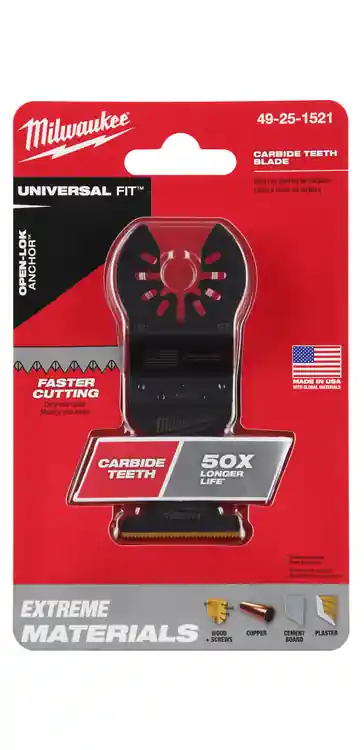 Limited Offer Milwaukee Tool 49-25-1521 1-3/8 Carbide Teeth Multi-Material Universal Fit Oscillating Multi-Tool Blade (1 PK)