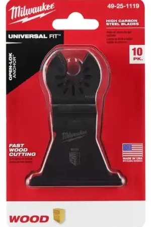 Holiday Sale Milwaukee Tool 49-25-1119 2-1/2 High Carbon Steel Wood Universal Fit Oscillating Multi-Tool Blade (10 PK)