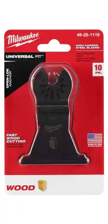 Holiday Sale Milwaukee Tool 49-25-1119 2-1/2 High Carbon Steel Wood Universal Fit Oscillating Multi-Tool Blade (10 PK)