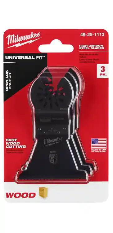 Big Sale Milwaukee Tool 49-25-1113 2-1/2 High Carbon Steel Wood Universal Fit Oscillating Multi-Tool Blade (3 PK)