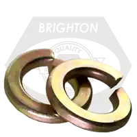 Instant Buy 7/8" Regular Split Lock Washers, Zinc-Yellow Cr+6, Alloy Steel, Thru-Hardened, Qty 50