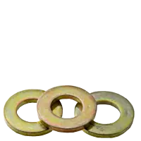 7/16" SAE Flat Washers, Extra Heavy, Zinc-Yellow Cr+6, Medium Carbon Steel, Made in USA, Qty 100 Price Drop