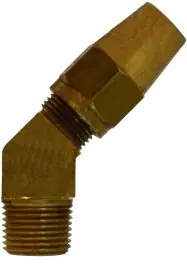 Instant Buy Midland Metal 38288 45 deg Elbow, 1/4 in Tube OD x 1/4 in MIP, Brass