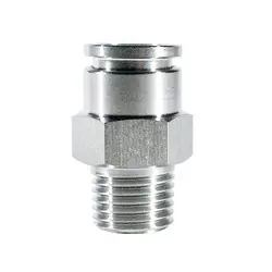 Midland Metal 20060SS Connector, 1/2 in Push-In Tube x 1/4 in MPT, Stainless Steel Super Sale