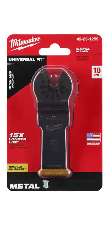 Milwaukee Tool 49-25-1259 1-1/8 Bi-Metal Thin Metal Universal Fit Oscillating Multi-Tool Blade (10 PK) Special Discount