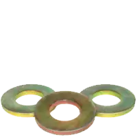 Fast Shipping 3/4" SAE Flat Washers, Zinc-Yellow, Medium Carbon, Thru-Hardened, Made in USA, Qty 50