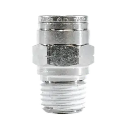 Direct From Factory Midland Metal 20047NIC Adapter with Nickel Collet, 1/8 in Push to Connect x 10 MPT, Brass, Nickel-Plated