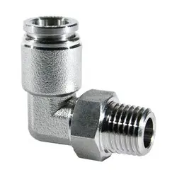 Special Discount Midland Metal 20084SS 90 deg Swivel Elbow, 3/8 in Push-In Tube x 3/8 in MNPT, Stainless Steel