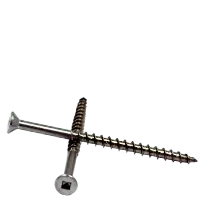 8-8 x 2"/1-1/4" Drywall Screws (Wood & Deck), Square Drive Flat Head, Type 17, 18-8 Stainless Steel, 4 Nibs, Qty 500 Special Discount