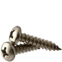 Top Rated 12 x 1 1/4" Self-Tapping Screws, Phillips Pan Head, Type A, 18-8 Stainless Steel, Full Thread, Qty 500