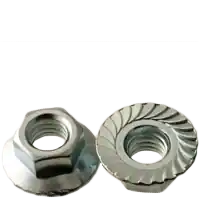5/8"-11 Hex Flange Nuts, Serrated, Case Hardened, Zinc Cr+3, Coarse (UNC), Qty 50 Order Now