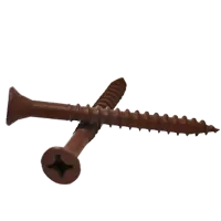 Must Have 9 x 3 1/2" Deck Screws, Combo Phillips Drive, Red Finish, ACQ Compatible, Qty 5