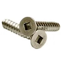 10 x 1" Self-Tapping Screws, Square Drive Flat Head, Type A, 18-8 Stainless Steel A2, Full Thread, Qty 500 Flash Sale