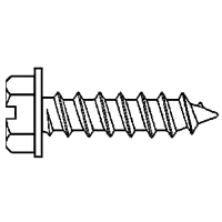 Hot Picks 14-10 x 3" Self-Tapping Screws, Slotted Indent Hex Washer Head HWH, 304 Stainless Steel, Type A, Full Thread, Qty 100