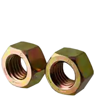 Cheap 1 3/8"-6 Finished Hex Nuts, Zinc-Yellow Cr+6, Grade 8, Coarse (UNC), Medium Carbon Steel, Qty 10