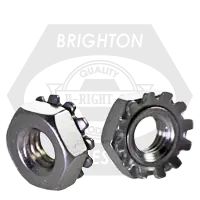Crafted 3/8"-16 Hex Lock Nuts, Keps Lock, w/ 400 Series External Tooth Washer, 18-8 Stainless Steel, Coarse (UNC), Qty 100
