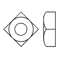 Clearance 7/16"-14 Square Nuts, Zinc Cr+3, Grade 2, Qty 100