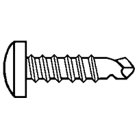 10-16 x 1/2" Self-Drilling Screws, Phillips Pan Head, TEKS/2, Zinc Cr+3, Qty 100 One Day Deal
