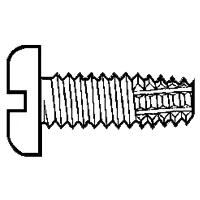 Authentic 1/4"-20 x 1" Thread-Cutting Screws, Slotted Pan Head, Type F, Full Thread, Zinc Cr+3, Qty 100