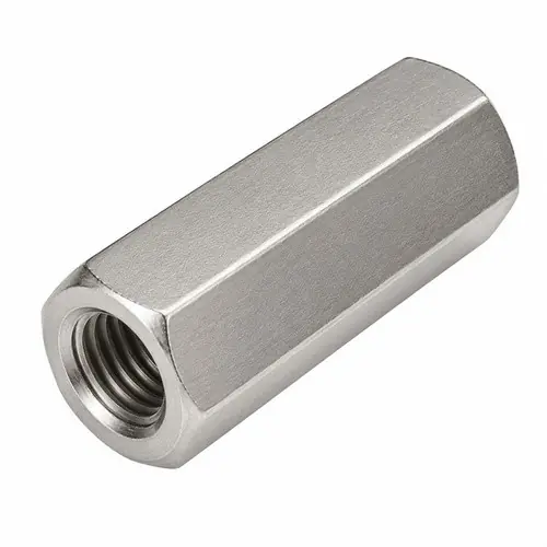1/4"-20 x W 3/8" x L 7/8" Hex Coupling Nuts, 18-8 Stainless Steel, Qty 100 Best Seller