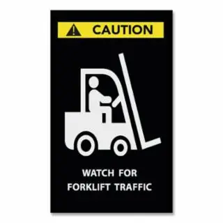 Notrax 194SCW46BL 194 Caution Watch For Forklift Traffic 4X6 Black Sale