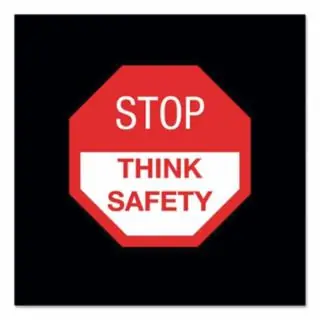 Instant Buy Notrax 194STS35BL 194 Stop Think Safety Vertical 3X5 Black