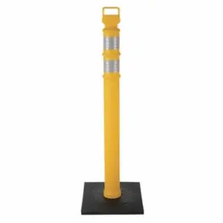 While Supplies Last Cortina 03-747YRBC Yellow Delineator Post W/10Lb Base Pack