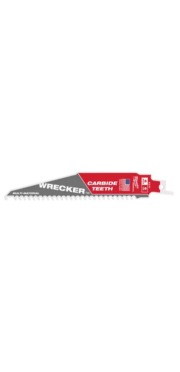 Exclusive Offer Milwaukee Tool 48-00-5241 6" 6 TPI WRECKER with Carbide Teeth SAWZALL Blade for Multi-Material (1 PK), 5 Pack