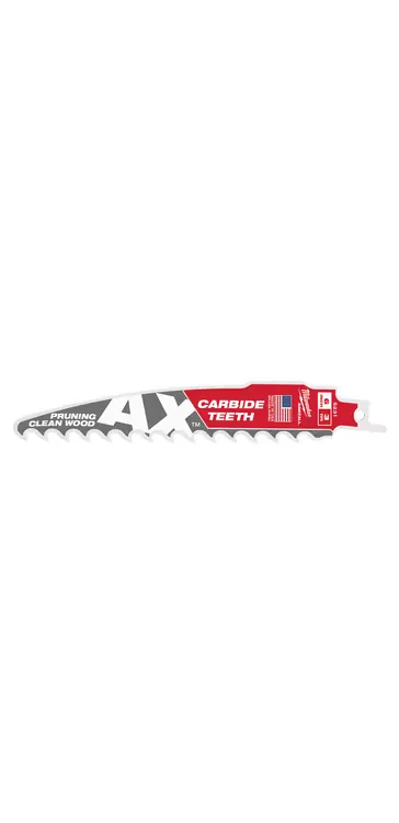 Free Returns Milwaukee Tool 48-00-5231 6" 3 TPI AX with Carbide Teeth SAWZALL Blade for Pruning (1 PK), 5 Pack