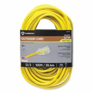 Weekend Sale Southwire 2589SW0002 12/3 Sjtw Yellow Extension Cord 100‘