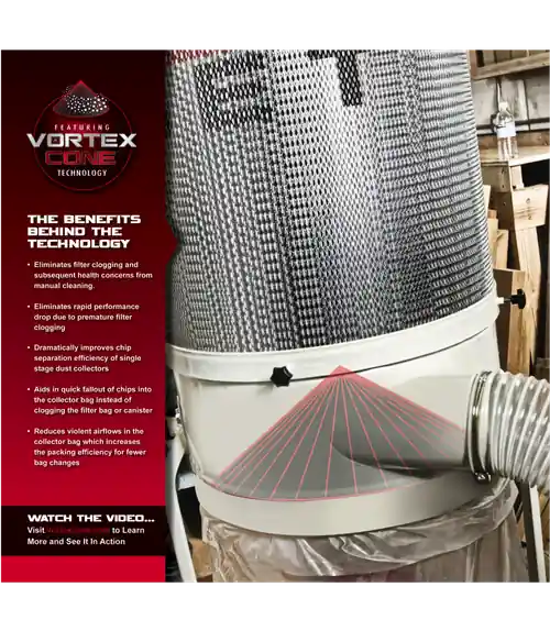 Brand New JET JT9-710701K DC-1200VX-BK1 Dust Collector, 2HP 1PH 230V, 30-Micron Bag Filter Kit