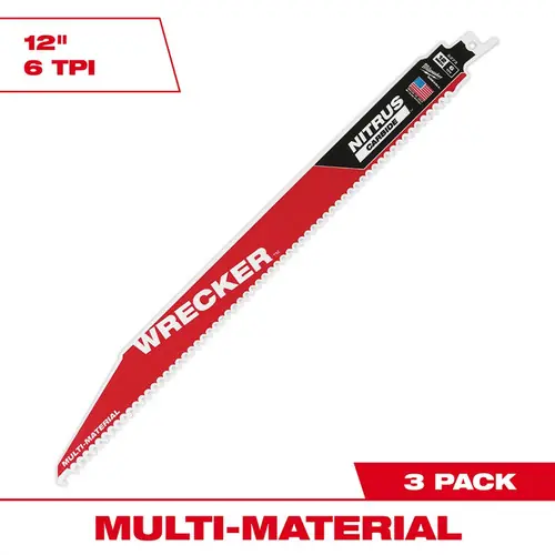 Trending Milwaukee Tool 48-00-5373 12" WRECKER with NITRUS Carbide SAWZALL Blade for Multi-Material (3 PK)