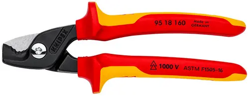 Knipex 95 18 160 US StepCut Cable Shears-1000V Insulated, 6 1/4" Nominal Length Fan Favorite
