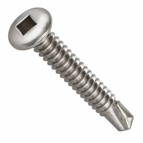 1/4"-14 x 3/4" Self-Drilling Screws, Square Drive Pan Head, 3 Point BSD, 410 Stainless Steel, Full Thread, Hardened, Qty 300 Super Sale