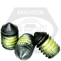 5/16"-18 x 5/16" Socket Set Screws, Cone Point, Nylon-Patch Black Oxide, Coarse (UNC), Qty 100 Limited Offer