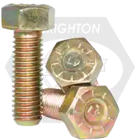 1/2"-13 x 5" Hex Cap Screws, L9, Hex Head, Zinc-Yellow Cr+3, Partial Thread, Coarse (UNC), Alloy Steel, Made in USA, Qty 25 Low Price