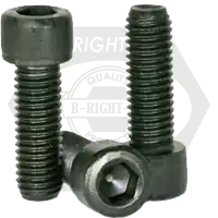 9/16"-18 x 3" Socket Head Cap Screws, Thermal Black Oxide, Partial Thread, Fine (UNF), Alloy Steel, Qty 25 Clearance