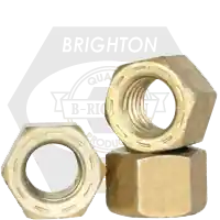 Crafted 1 1/8"-12 L9 Hex Nuts, Cadmium Yellow & Wax , Fine (UNF), Alloy Steel, Made in USA, Qty 8