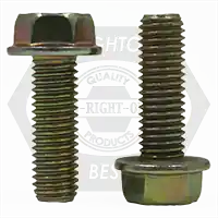 Best Choice M16-2.00 x 70 mm Flange Screws, Non-Serrated, Hex Head, Metric Class 10.9, Zinc-Yellow Cr+6 Bake, Partial Thread, Coarse (UNC), DIN 6921, Qty 10